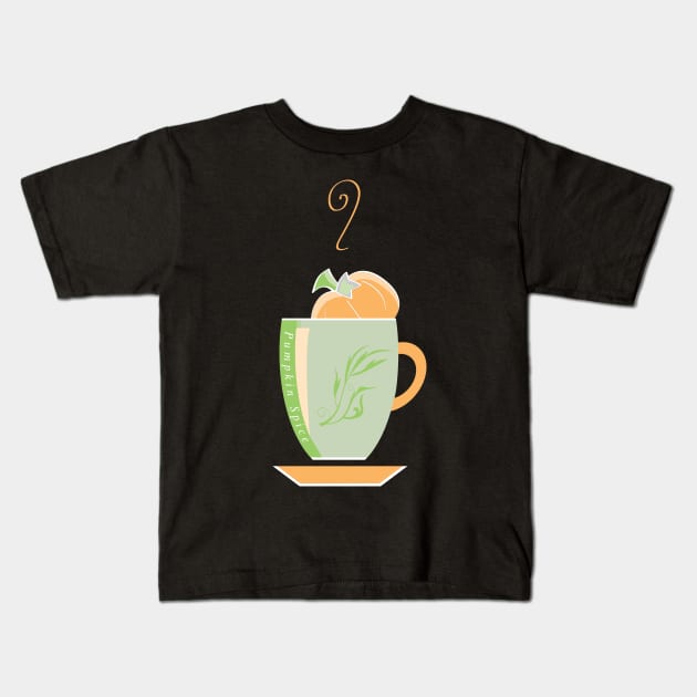 Pumpkin Spice Latte Kids T-Shirt by TriHarder12